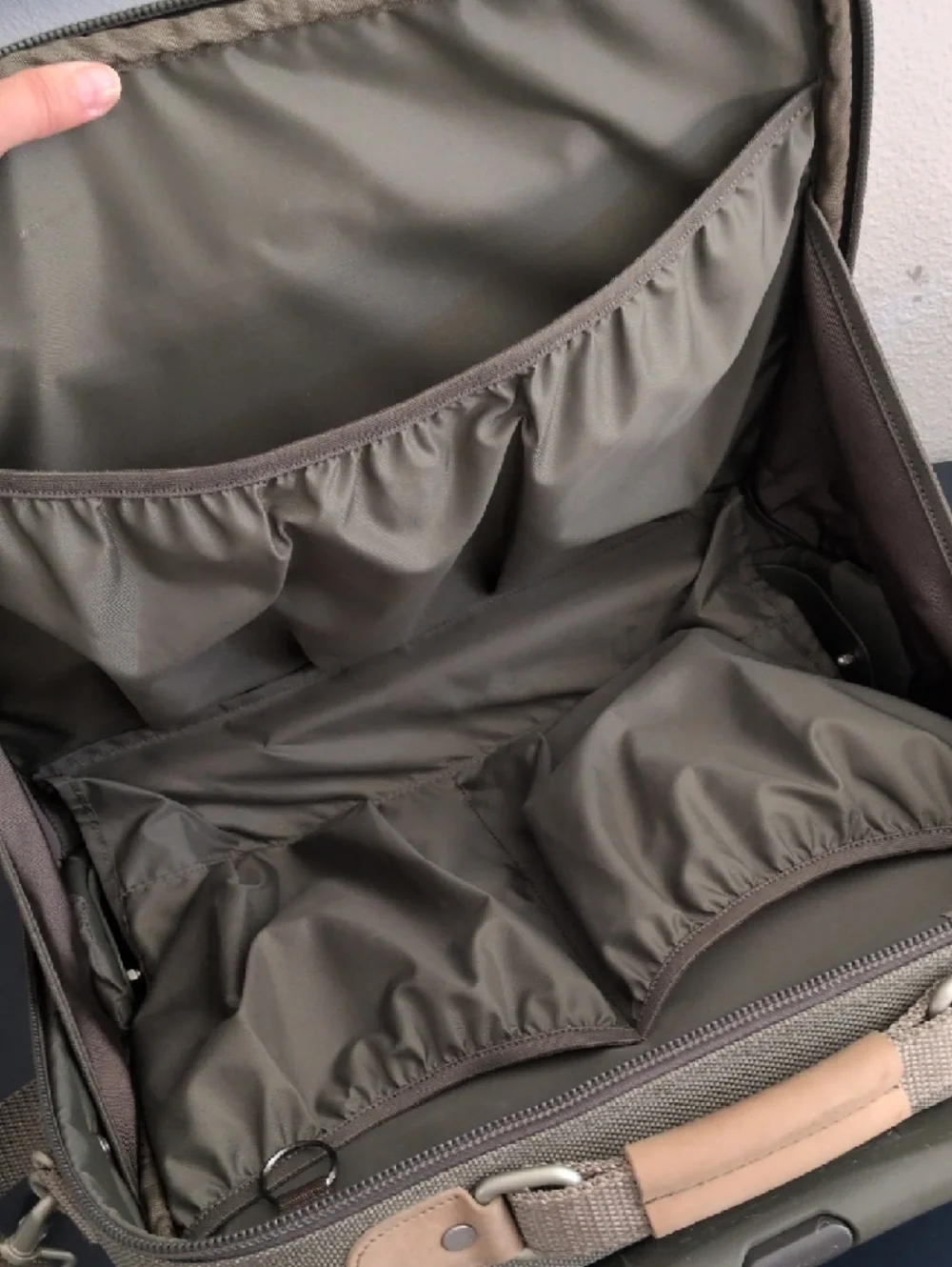 Briggs & Riley Taupe Carry-On Laptop Bag with Shoulder Strap